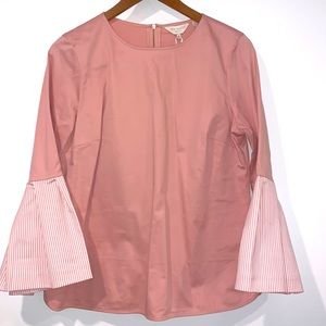 NWT Ted Baker Top Pink Stripe Size 3 open wide sleeve